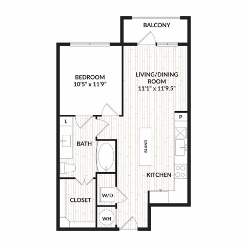 Aura Main Street New Apartments in Lewisville, Texas A1.3 Floor Plan